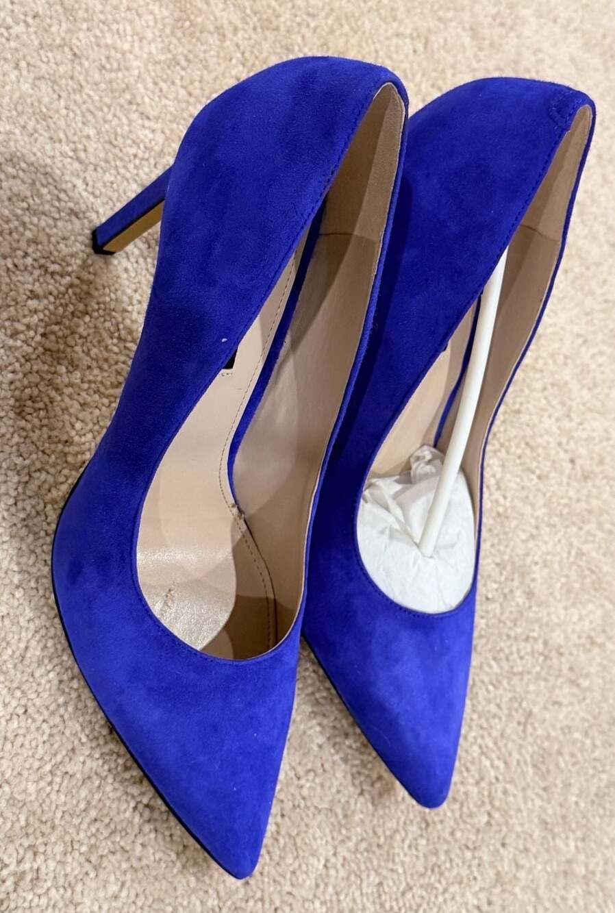 Nine West Tatiana Pointy Toe Stiletto Pumps in Blue Suede - Picture 5 of 6